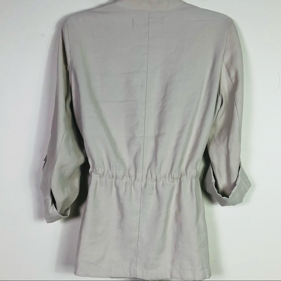 ZARA Blazer Beige oatmeal color, string tied SZ M - Picture 10 of 12